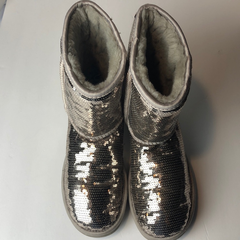 Ugg sequin silver boots